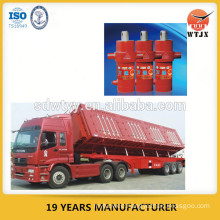 telescopic hydraulic cylinder for side-dumping semi-trailer